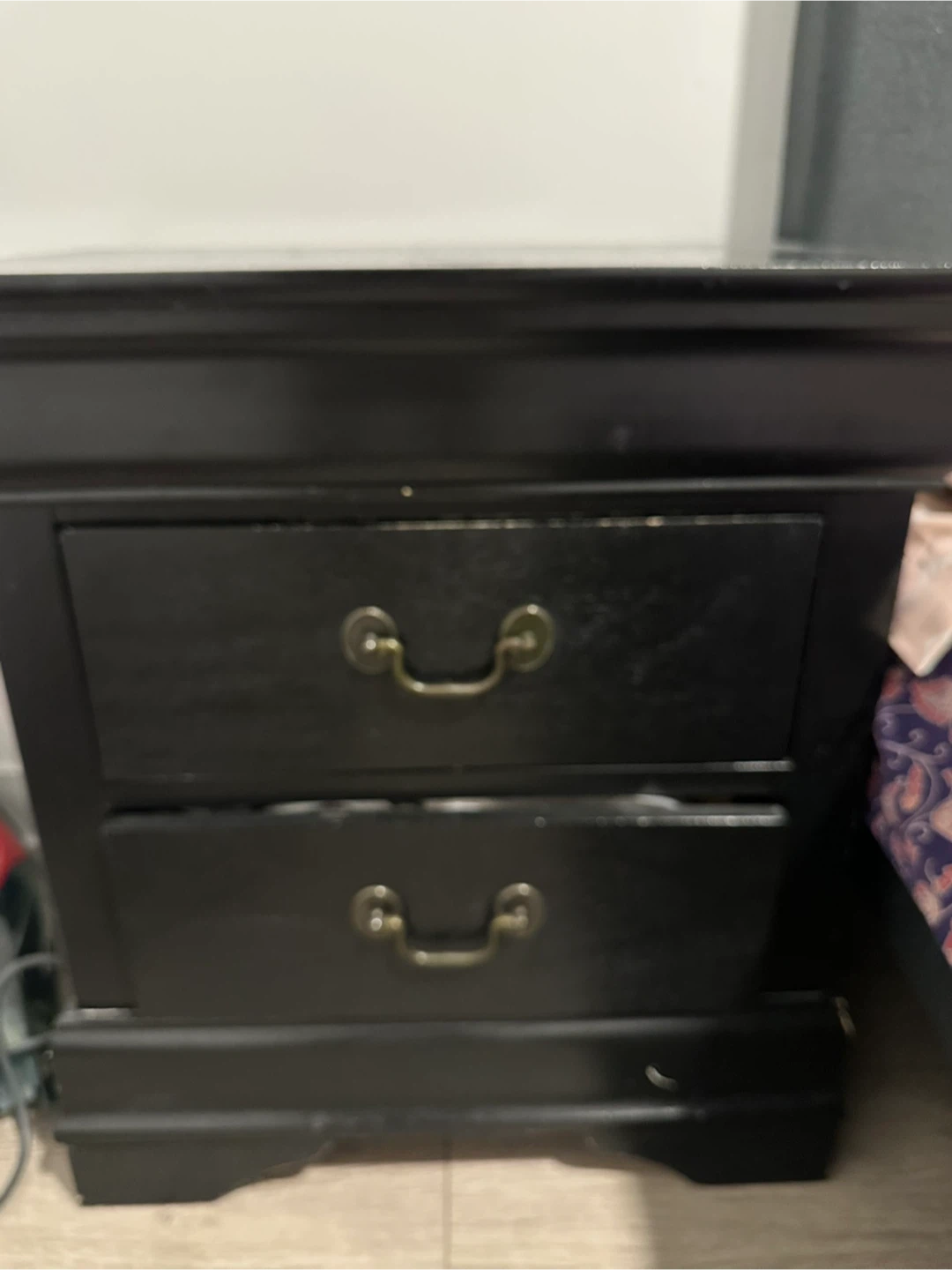 2 Black Two-Drawer Nightstand - photo 3