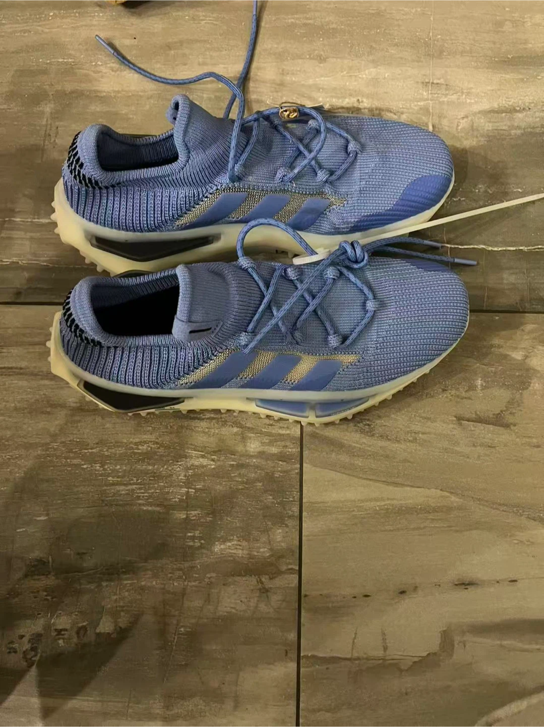 Adidas Blue Knit Running Shoes
