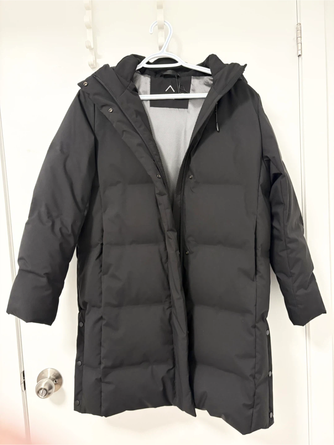Ultra Light Black Puffer Coat with Hood