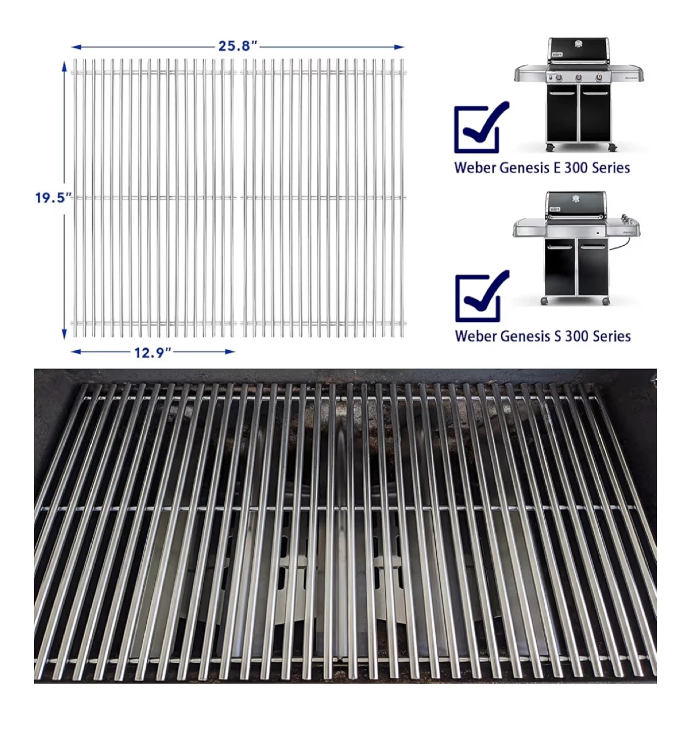Weber Genesis Grill Grates Replacement (2-Pack) - photo 3