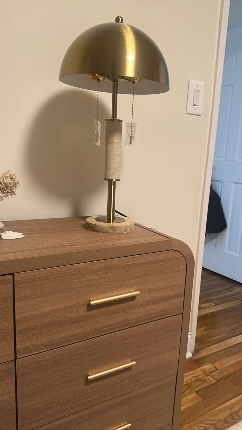 Gold Dome Table Lamp (pair)with Stone Base - photo 3