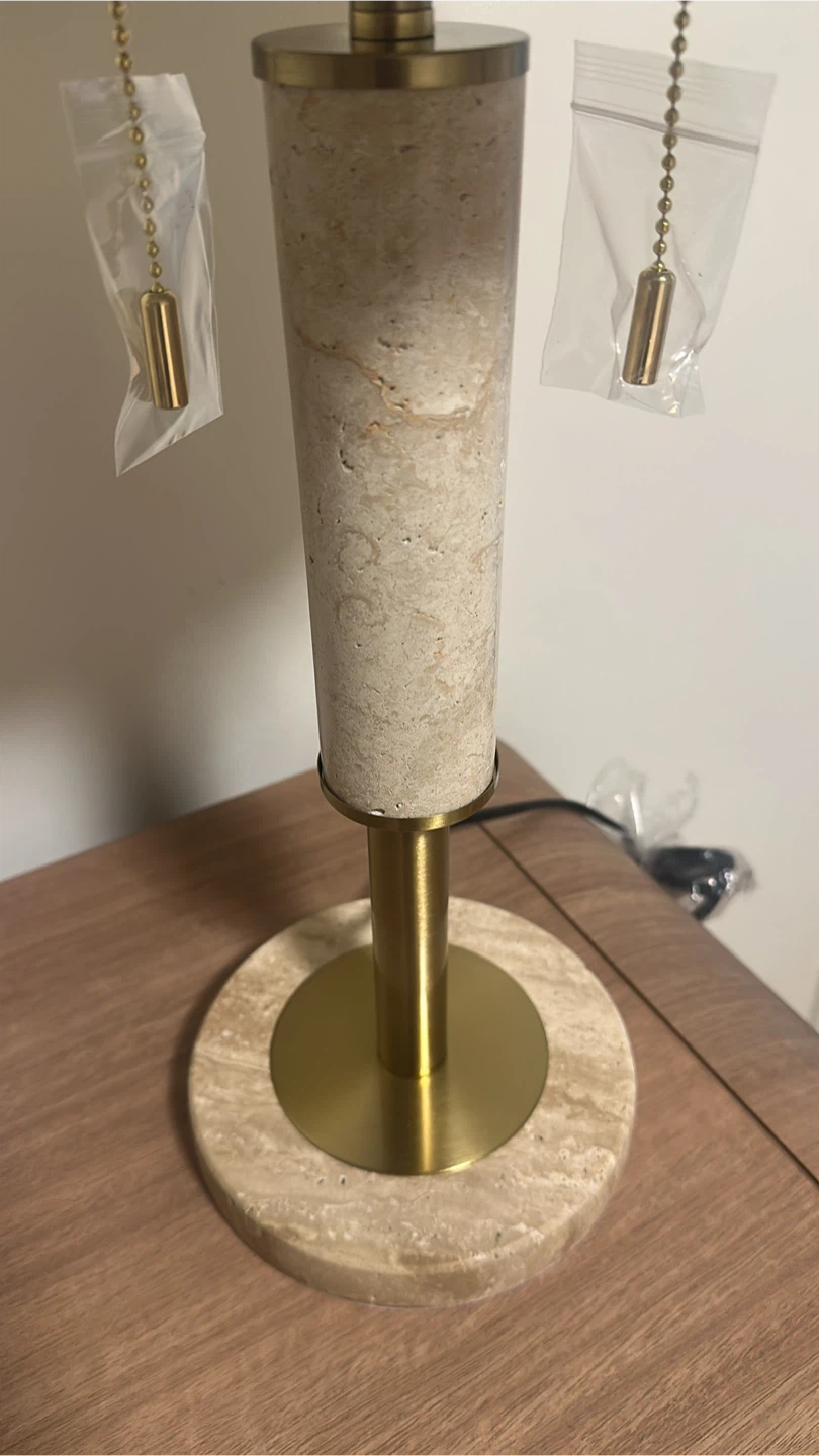 Gold Dome Table Lamp (pair)with Stone Base - photo 2