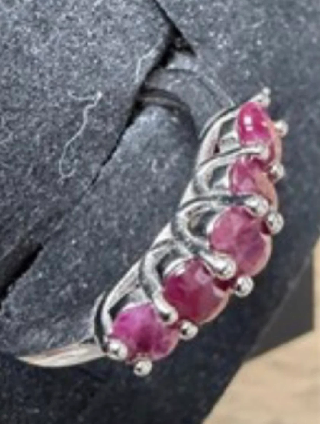 Sterling Silver Ruby Ring - Size 7 - photo 2