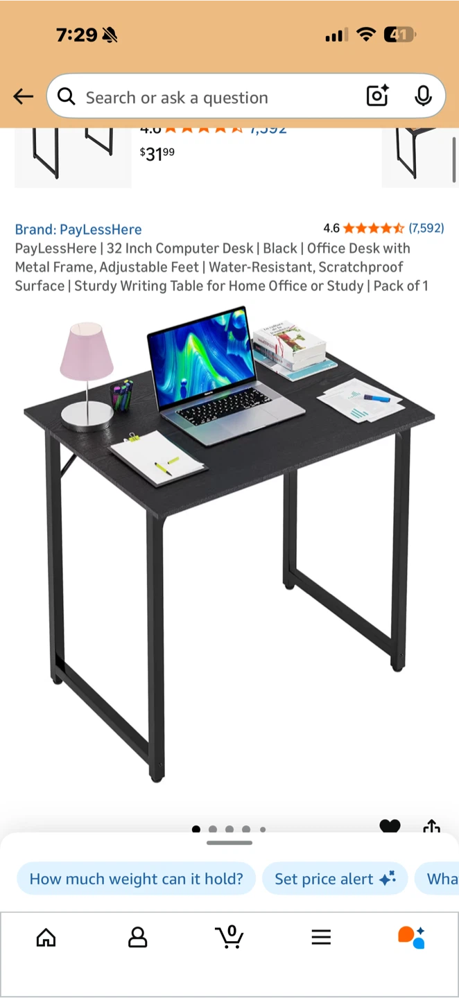PayLessHere 32 Inch Computer Desk - Black