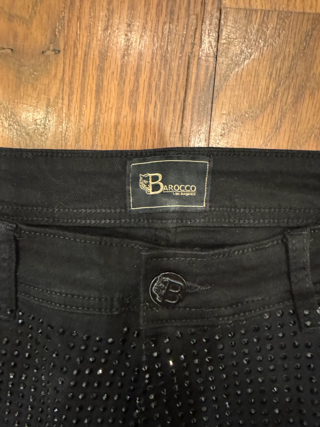 Barocco Black Rhinestone Denim Jacket & Jeans Set - photo 3