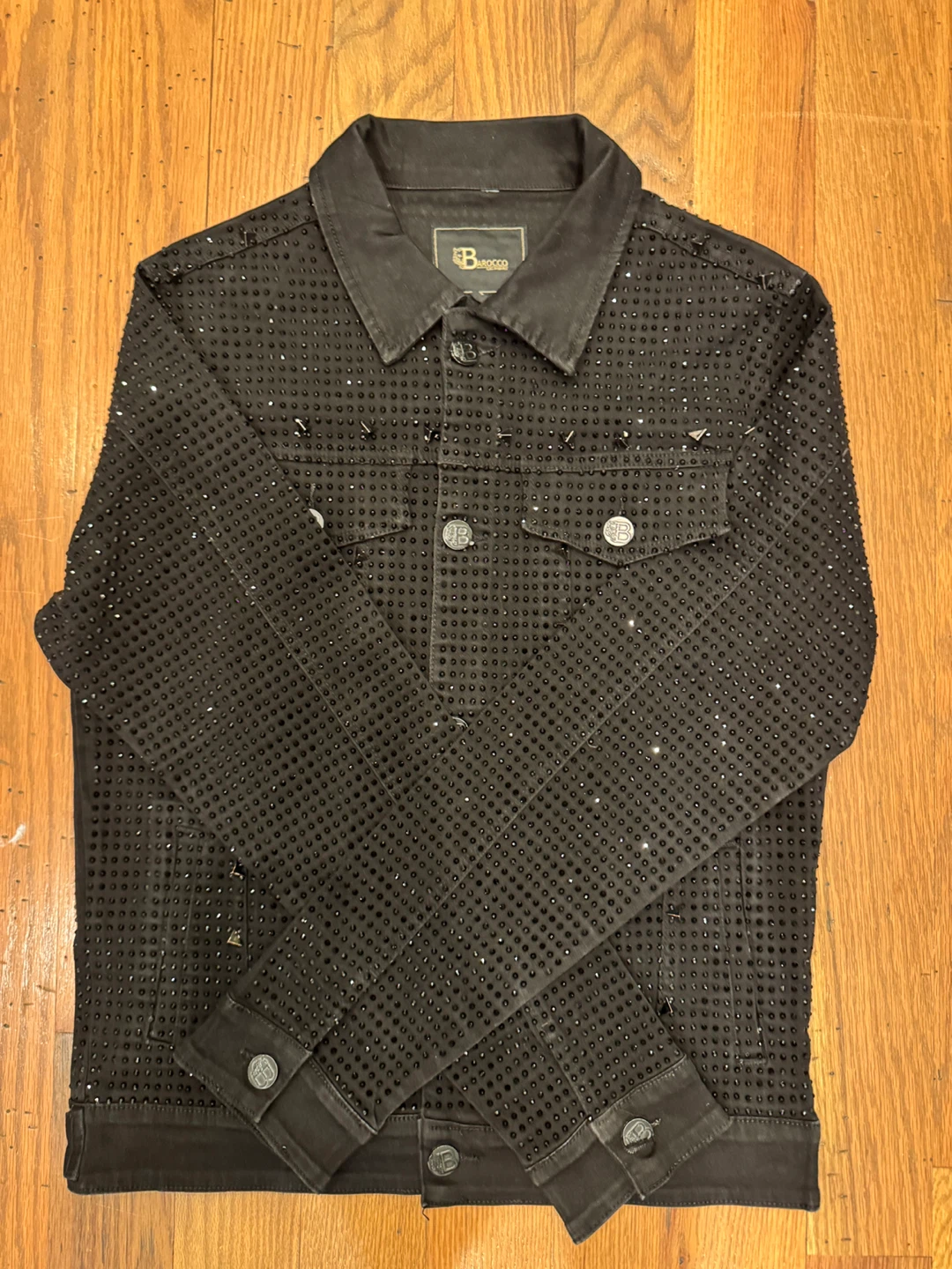 Barocco Black Rhinestone Denim Jacket & Jeans Set - photo 5