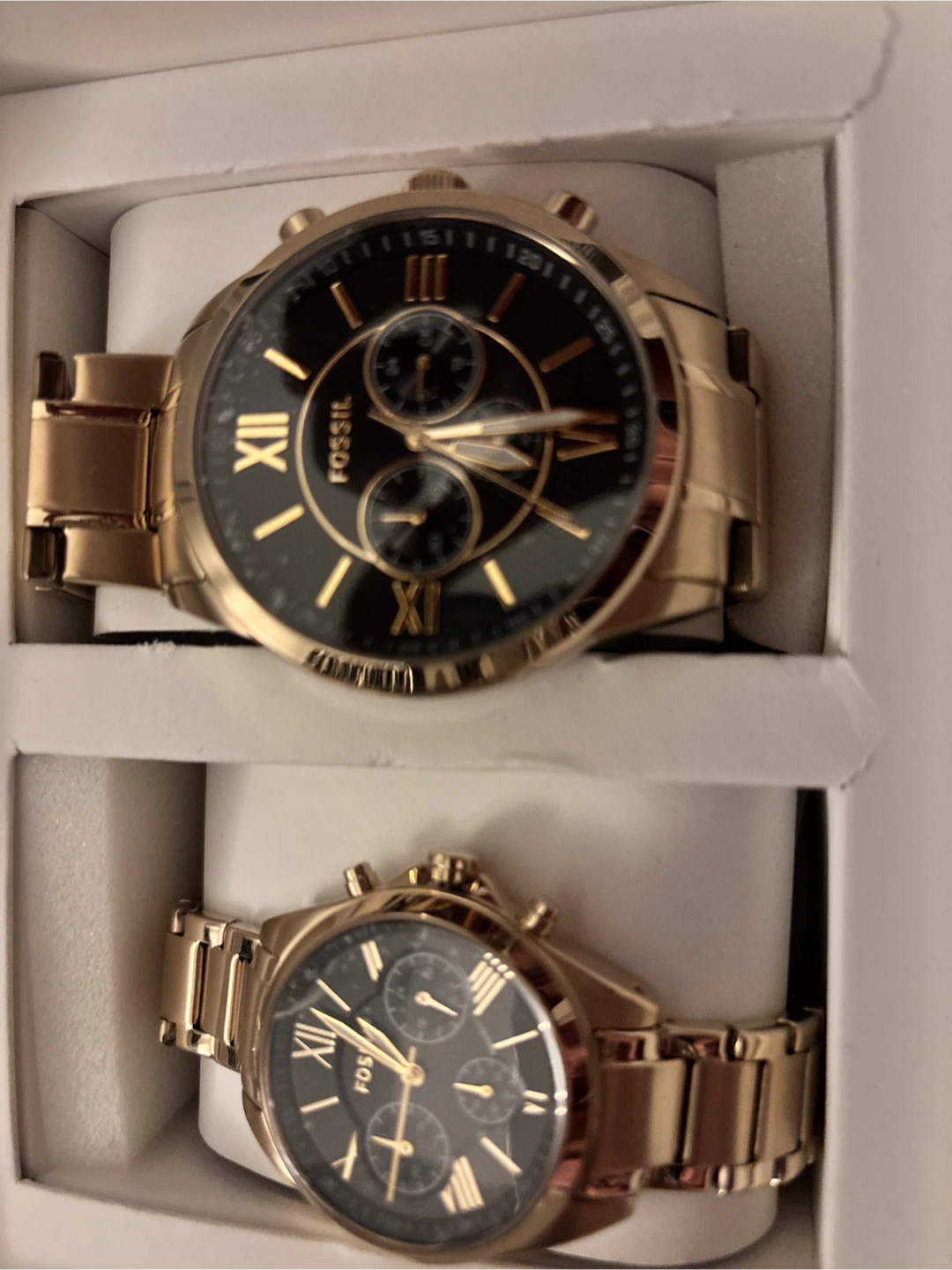 Fossil "Mummy" & "Daddy" Engraved Watch Set
