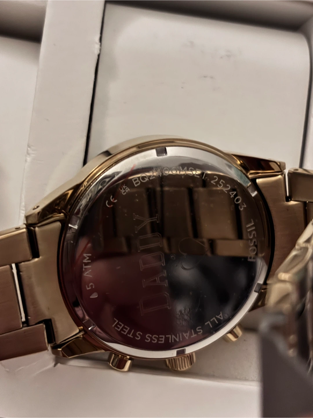 Fossil "Mummy" & "Daddy" Engraved Watch Set - photo 3
