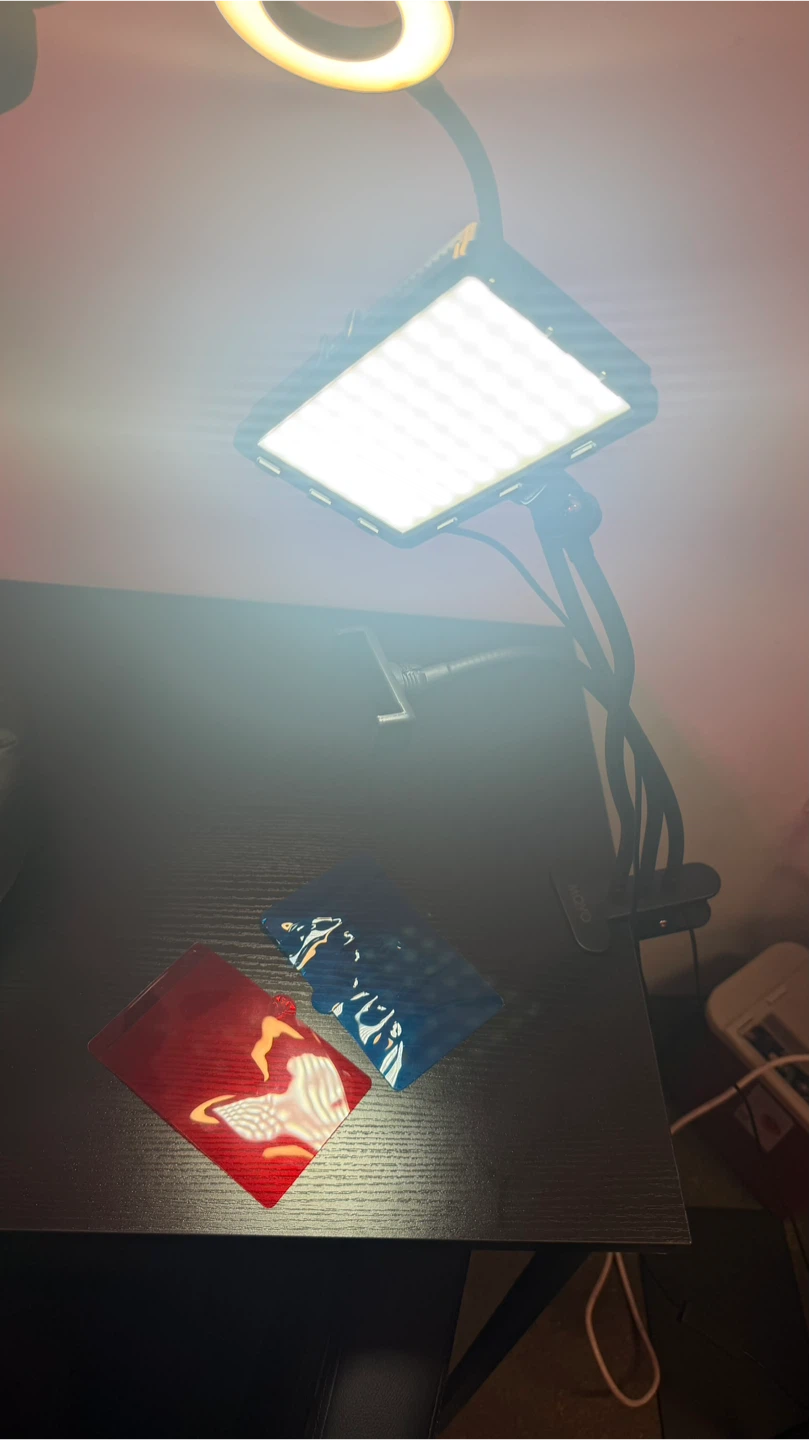 LED video light + ring light + phone holder (desk clamp) $25 - photo 2