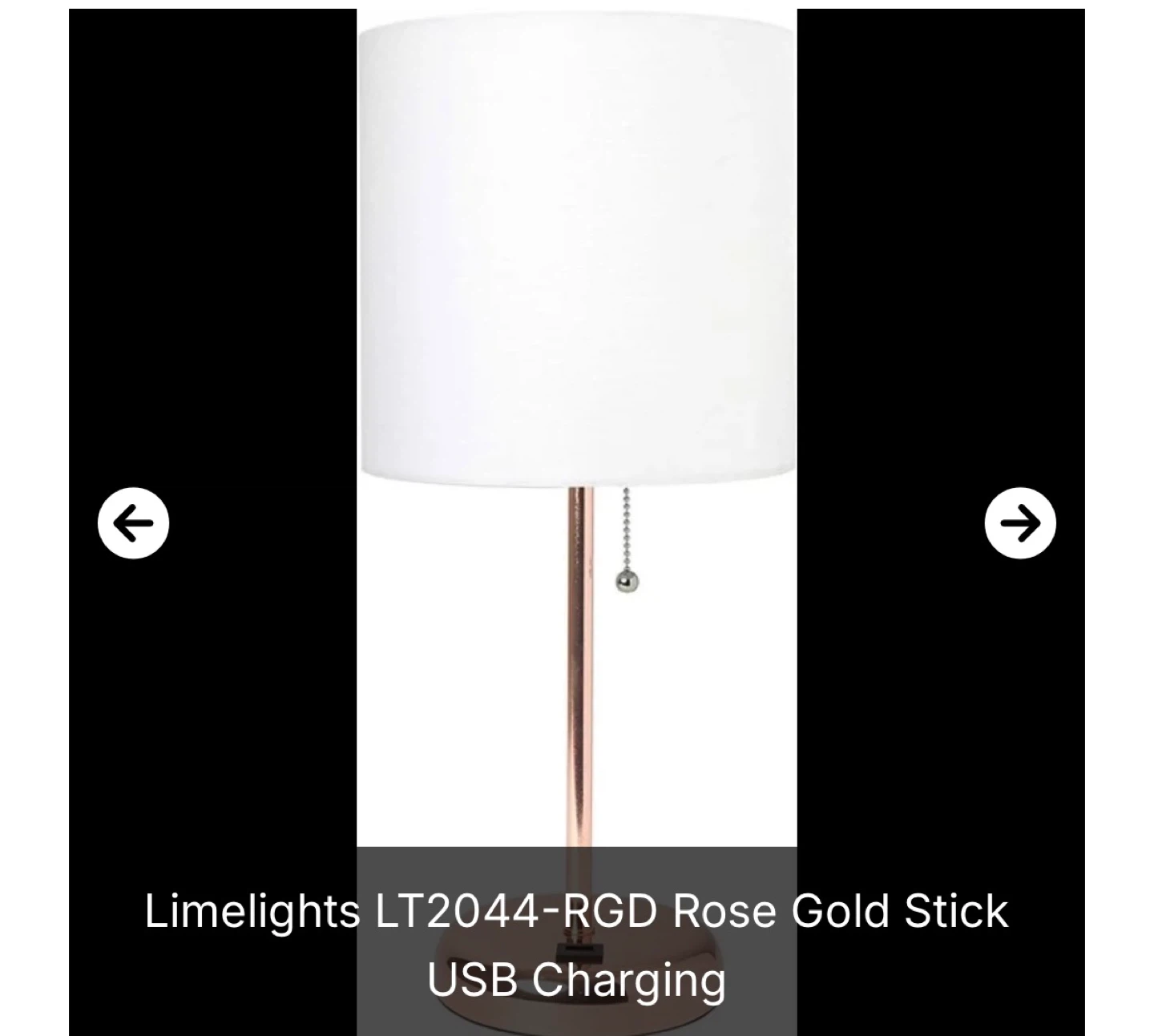 Limelights LT2044-RGD Rose Gold Stick USB Charging Table Lamp