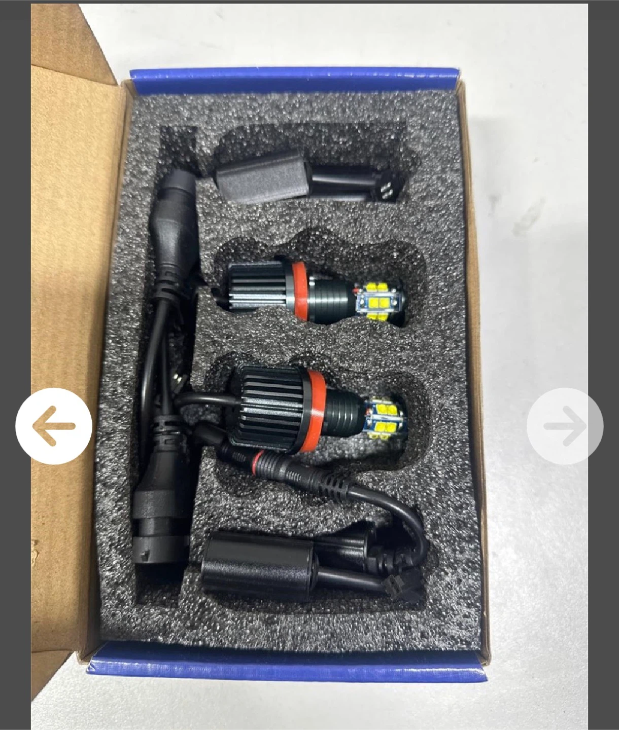 H8 LED Angel Eyes Halo Bulb Light Set - photo 4