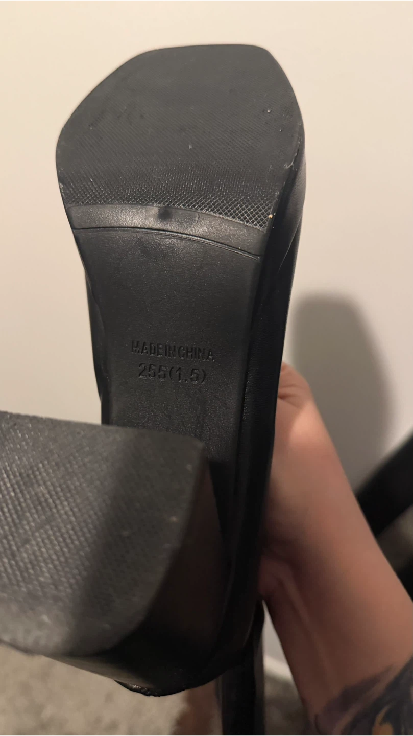 Black Platform Chunky Heel Knee-High Boots Size 255 (US 9) - photo 4