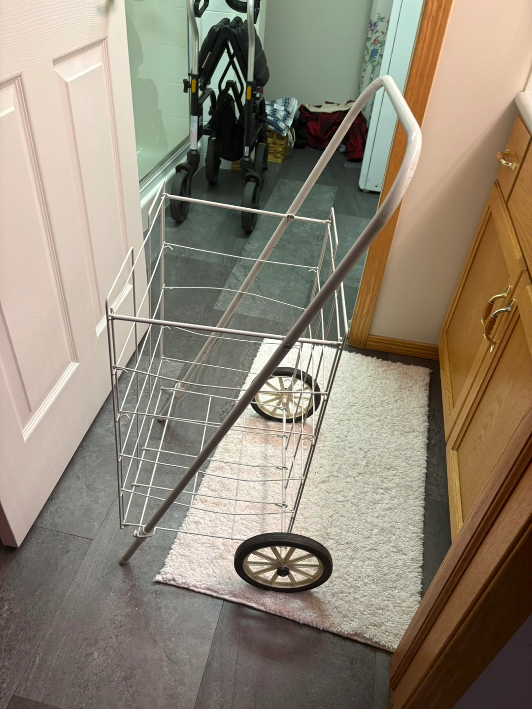 White Folding Shopping Cart