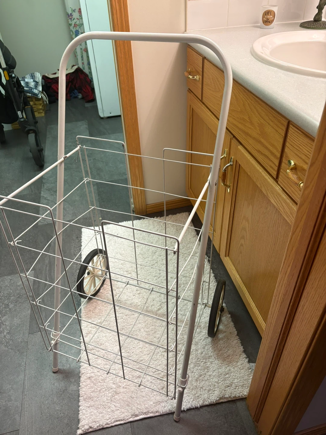White Folding Shopping Cart - photo 3