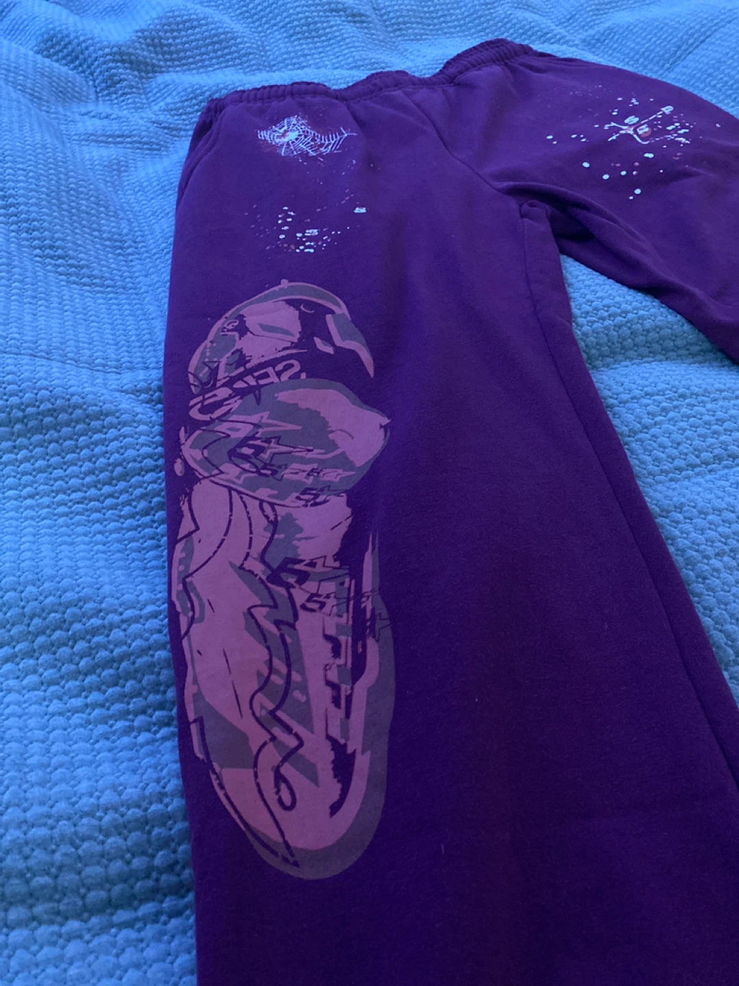 Sp5der Nocturnal Highway Sweatpants FW22 Dark Purple XL - photo 4