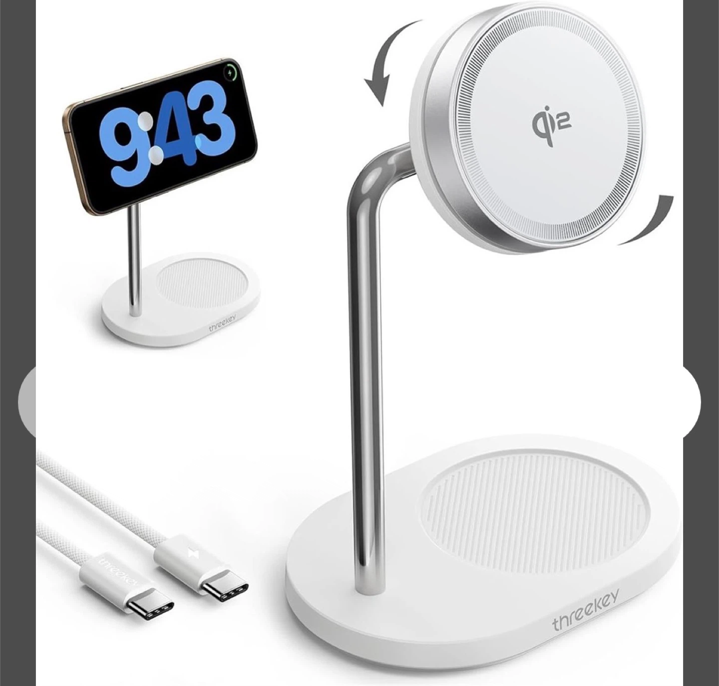 THREEKEY Wireless Charging Station for MagSafe