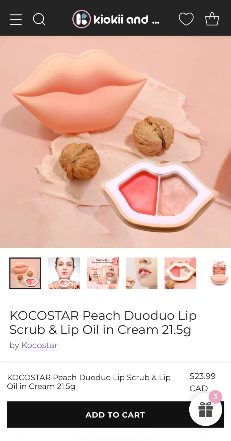 🆕 KOCOSTAR Peach Duoduo Korean Lip Scrub & Lip Oil - photo 5
