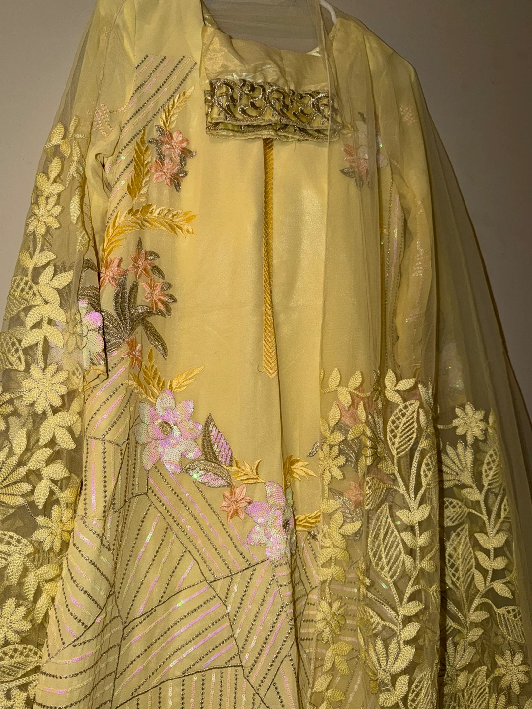 Yellow Embroidered Kurti with Sequins - photo 2