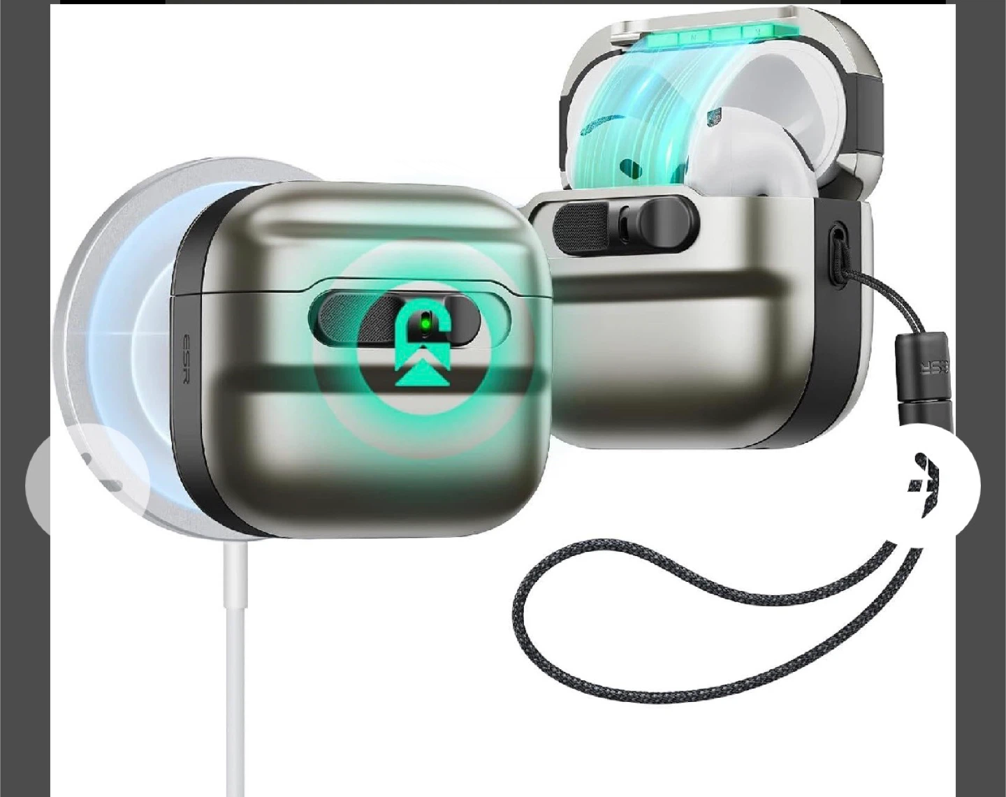 ESR Pulse FlickLock Magnetic Case for AirPods 4 - Gunmetal - photo 3
