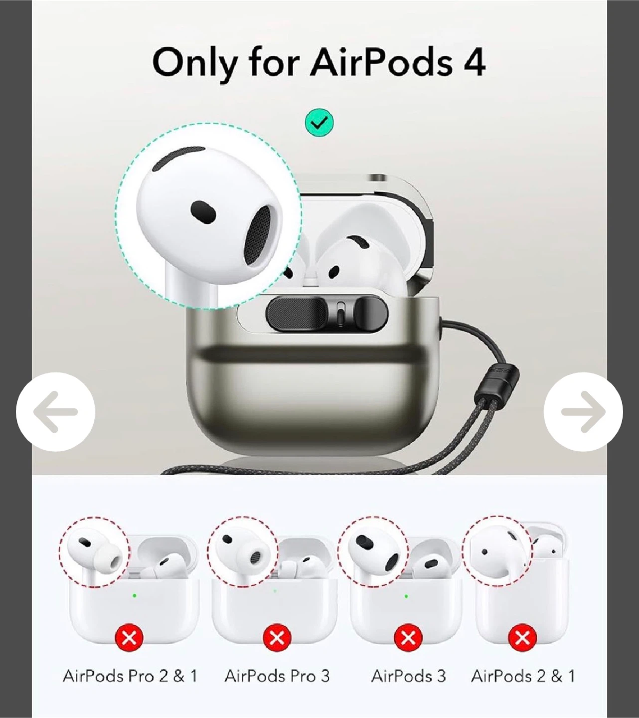 ESR Pulse FlickLock Magnetic Case for AirPods 4 - Gunmetal - photo 2