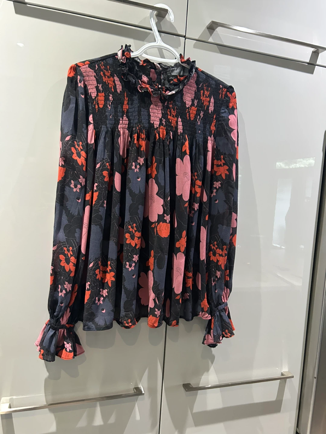 Jillian Floral Smocked Neck Blouse