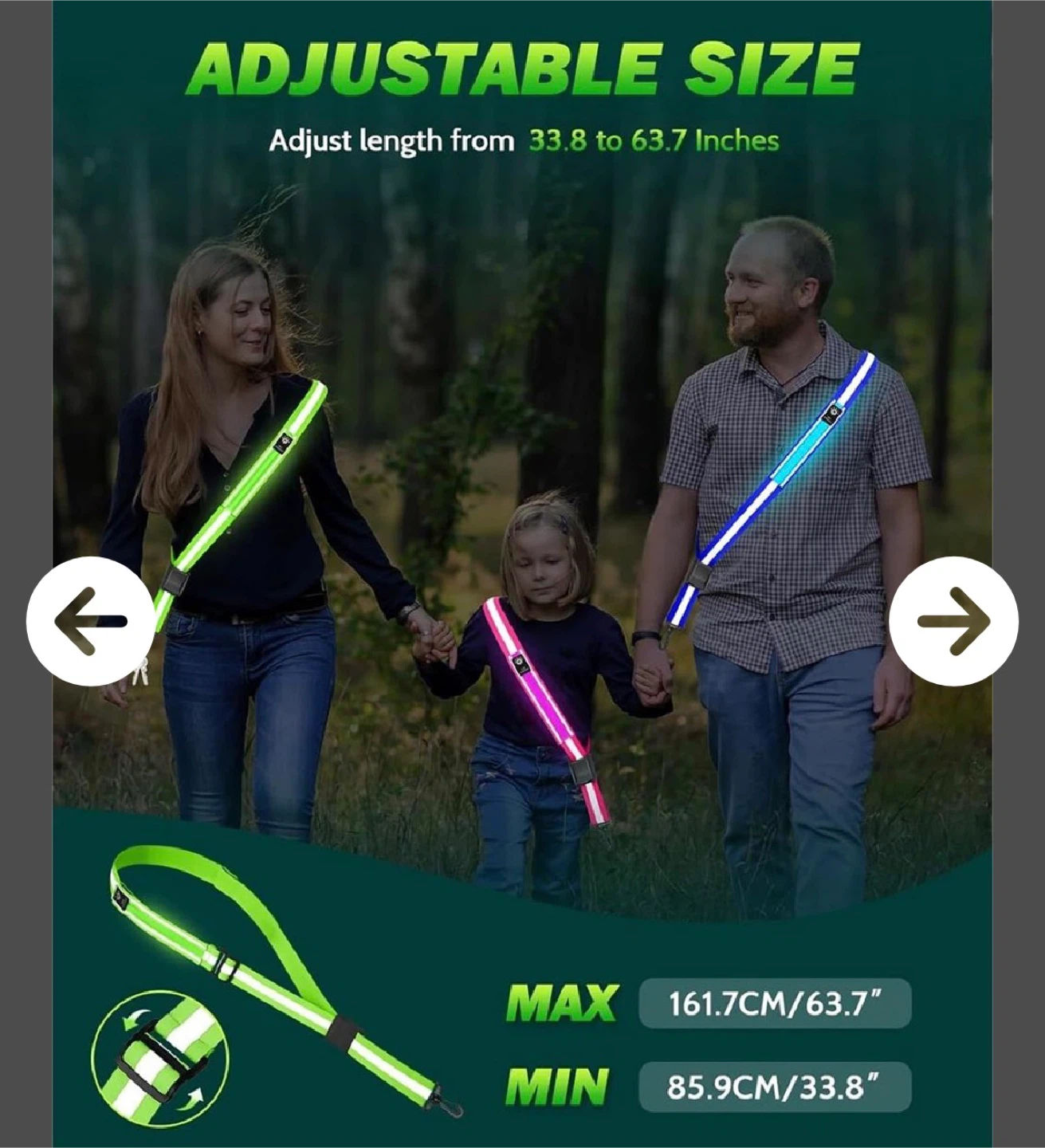 Pack of 2 LED Reflective Belt Sashes - photo 3