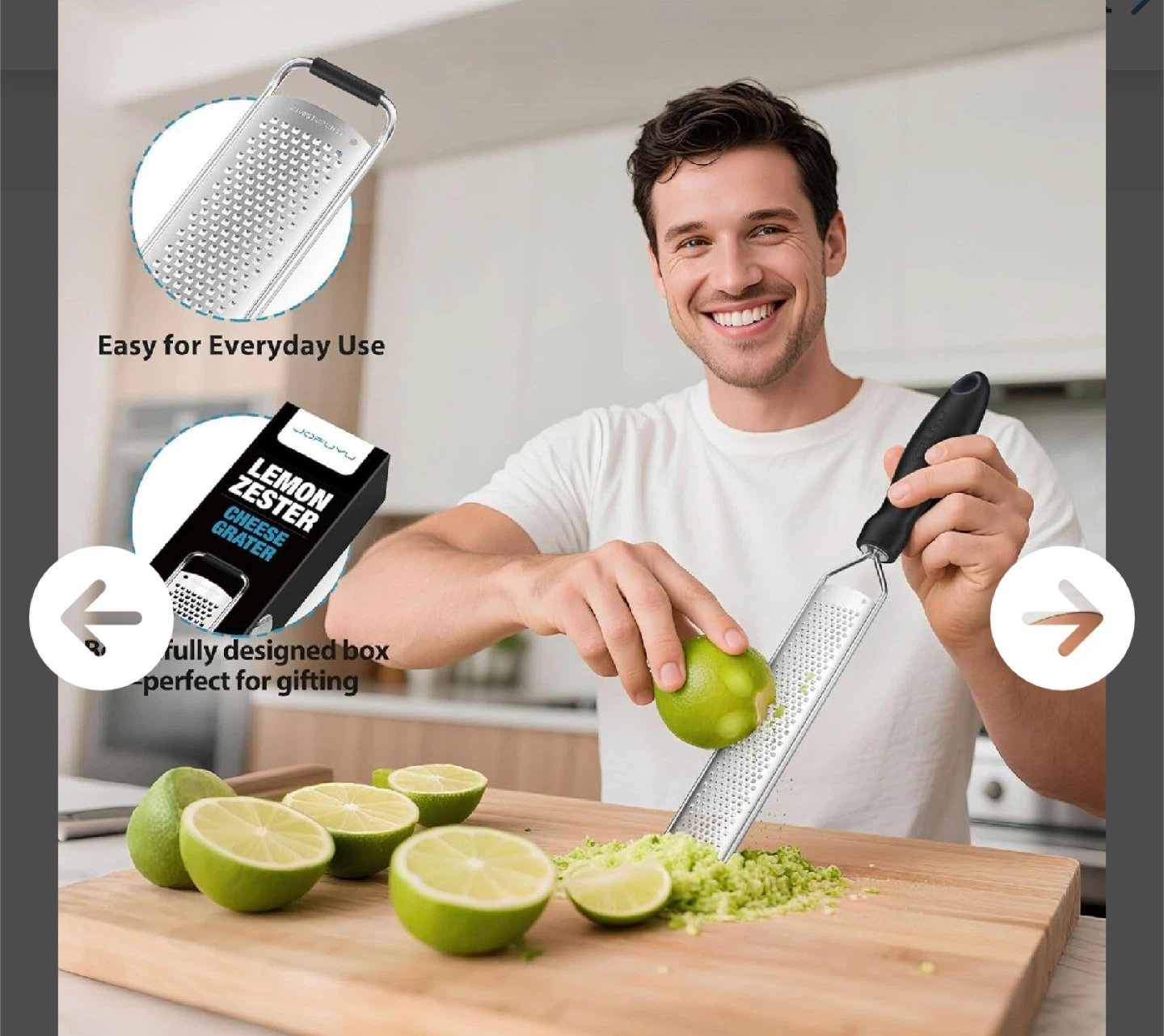JOFUYU Lemon Zester Cheese Grater - 15 inch Stainless Steel - photo 3