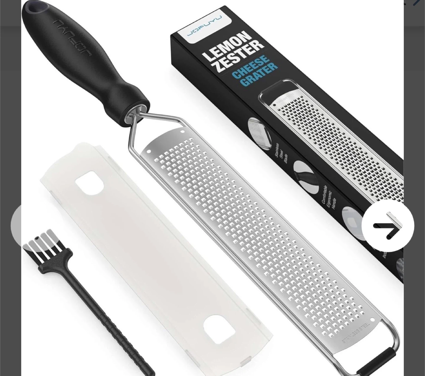 JOFUYU Lemon Zester Cheese Grater - 15 inch Stainless Steel
