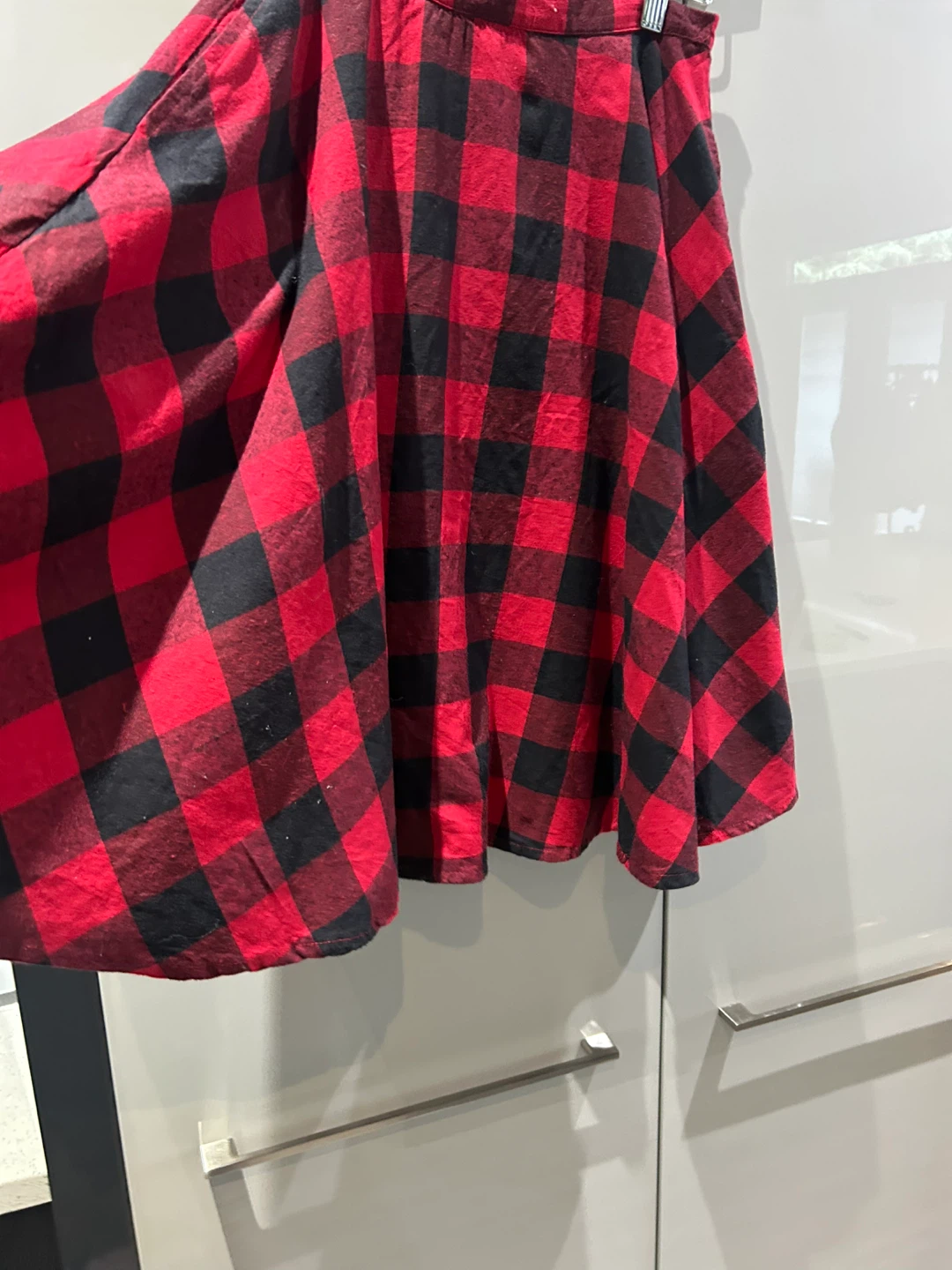 TWIK Red and Black  Plaid Skirt 100% Cotton - photo 4