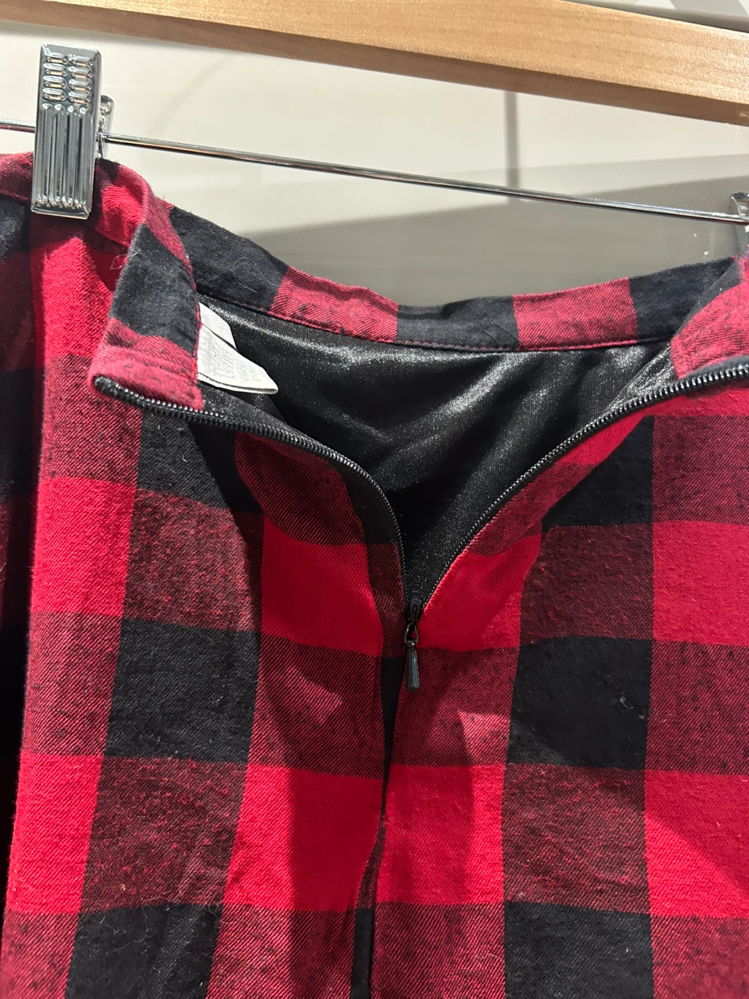 TWIK Red and Black  Plaid Skirt 100% Cotton - photo 3