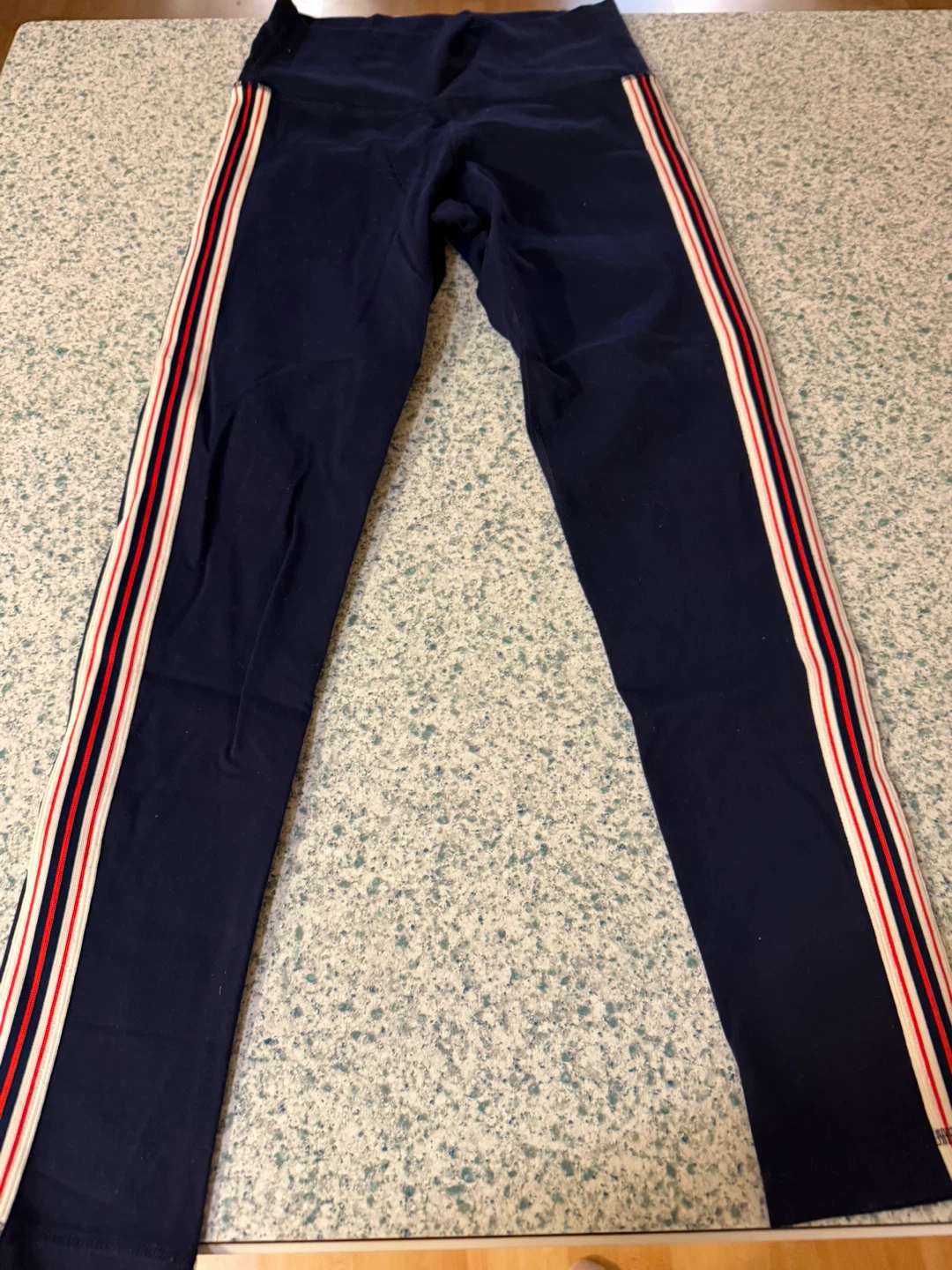 Tna Navy Blue Striped Leggings Size Medium