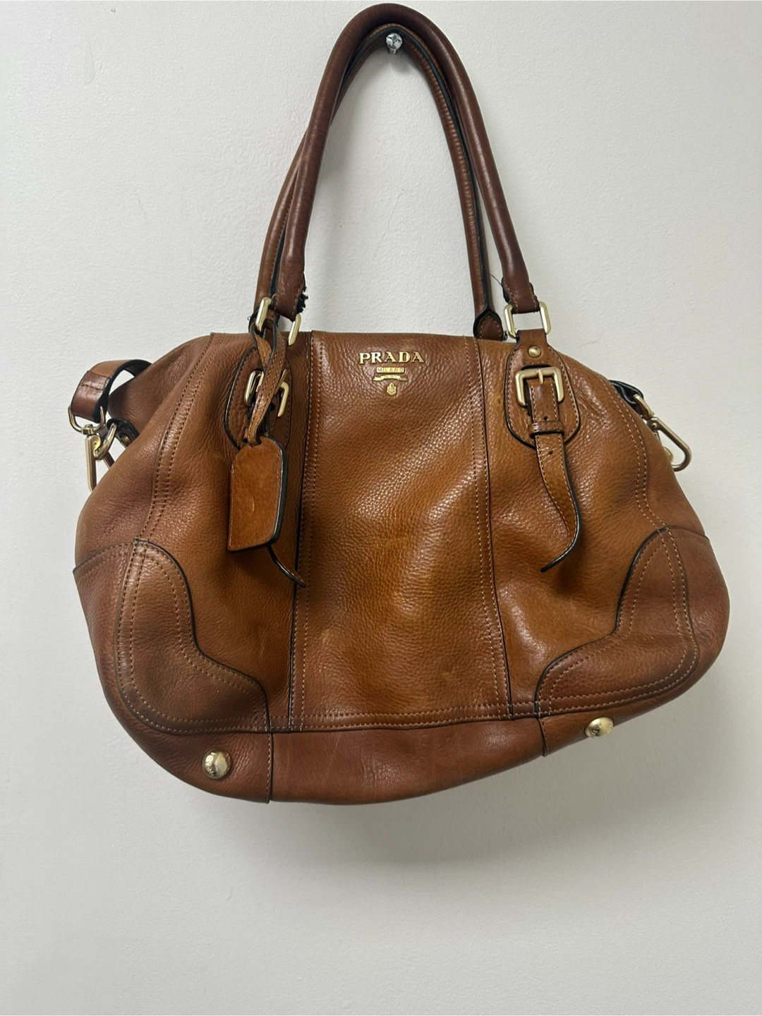 PRADA Brown Leather Satchel Handbag - photo 4