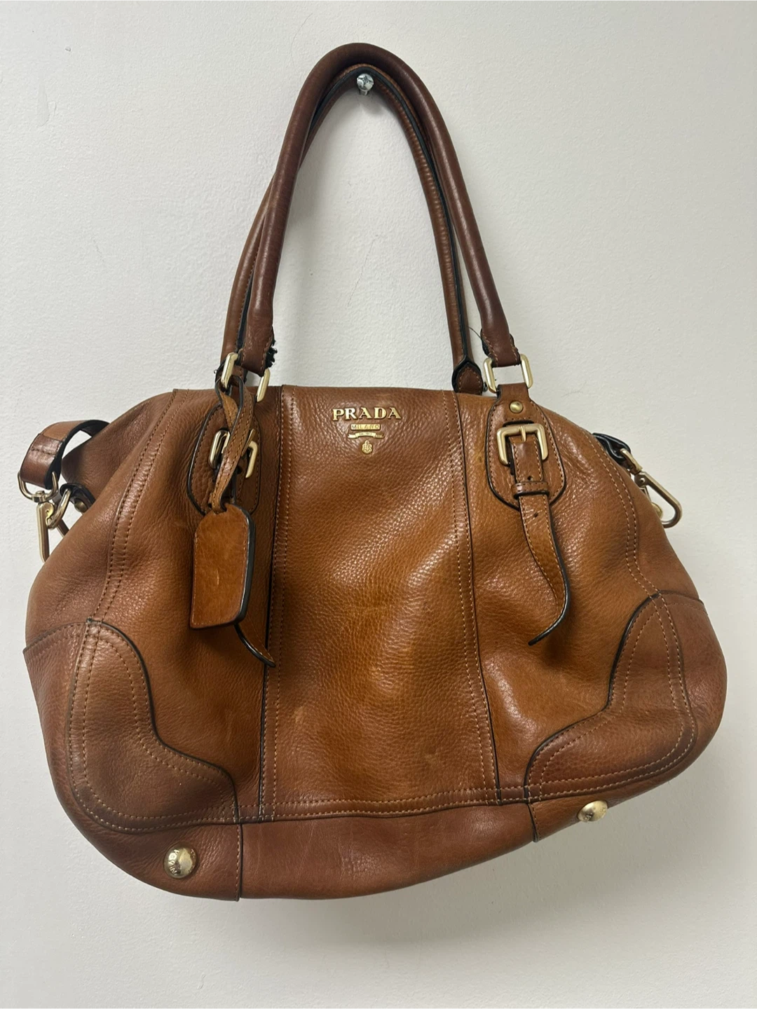 PRADA Brown Leather Satchel Handbag - photo 3