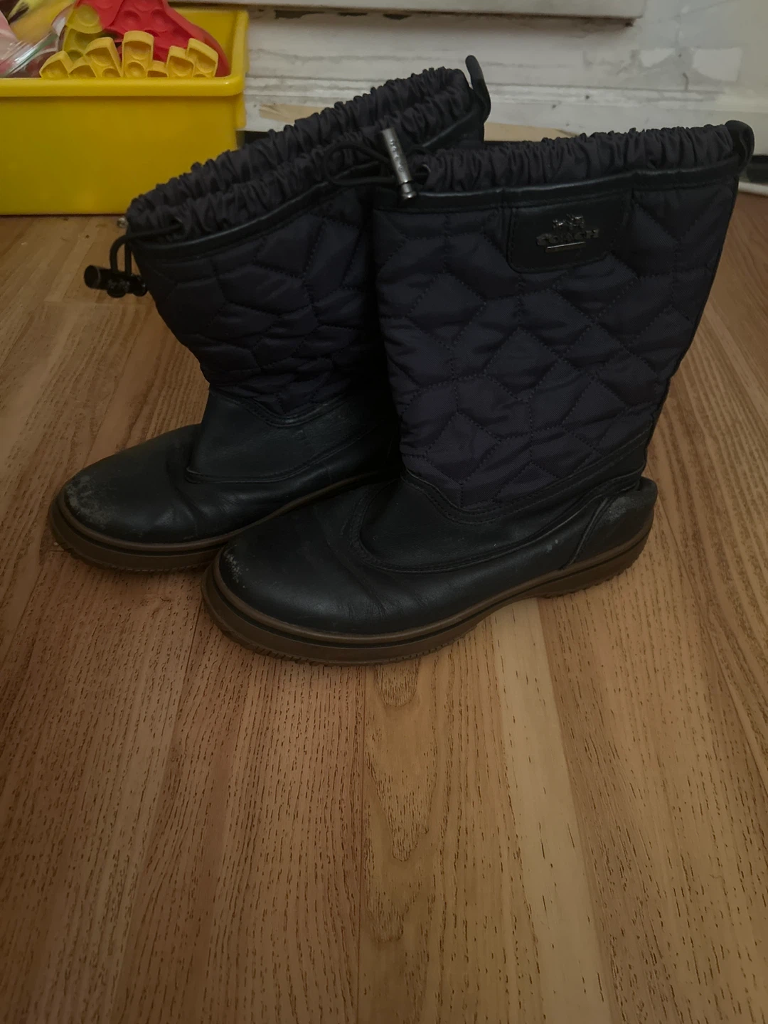 Coach Quilted Black Winter Boots