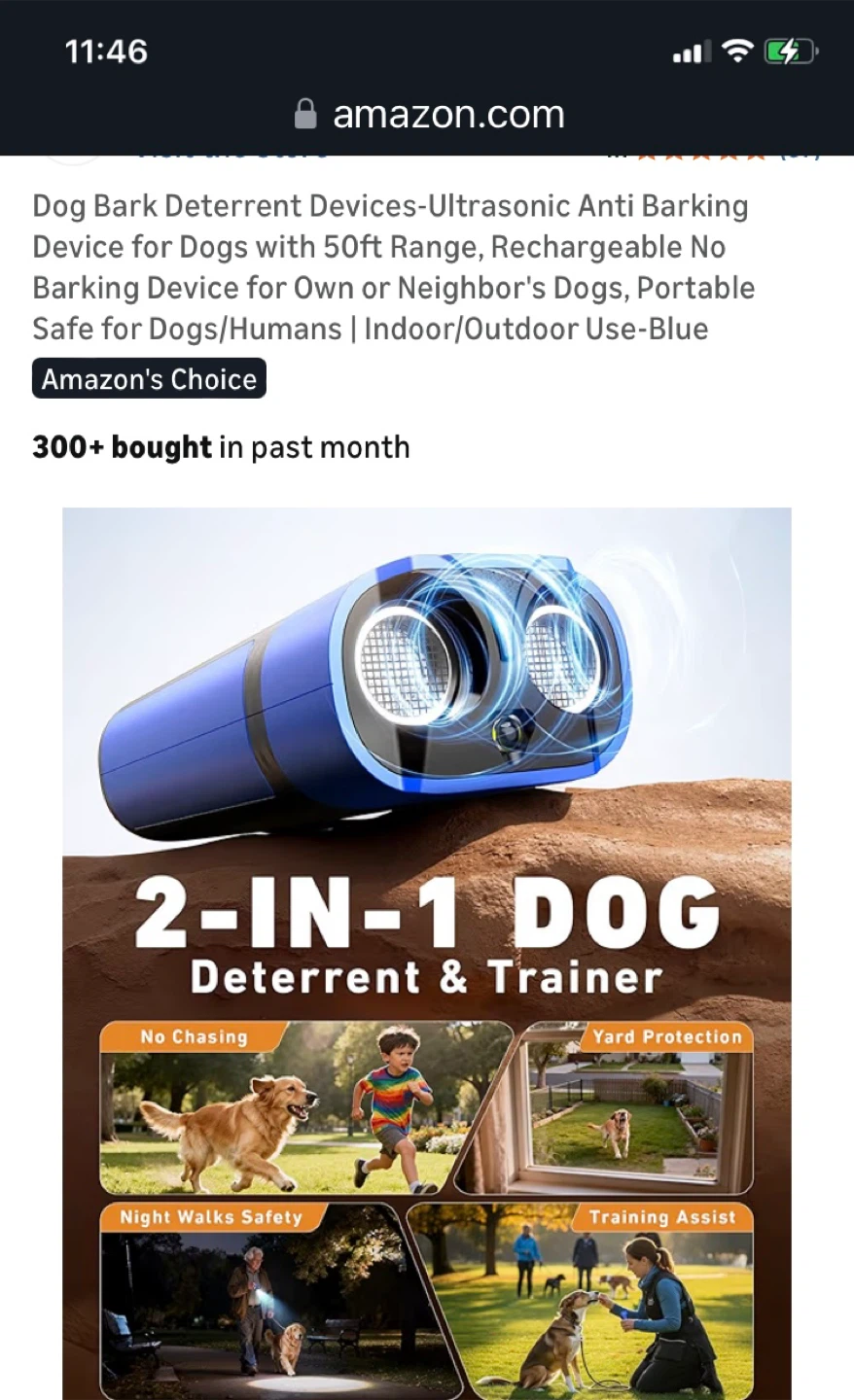 Ultrasonic Dog Bark Deterrent and Trainer Device - Blue - photo 5