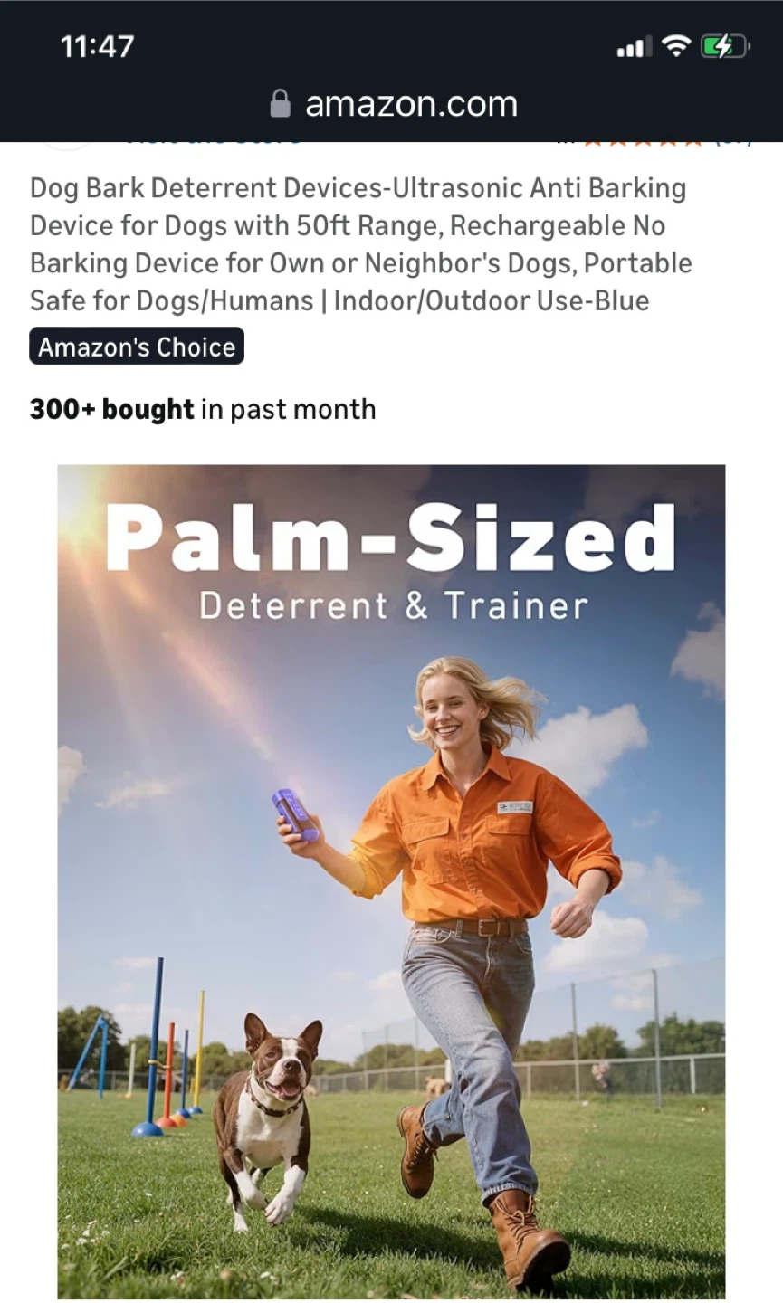 Ultrasonic Dog Bark Deterrent and Trainer Device - Blue - photo 2