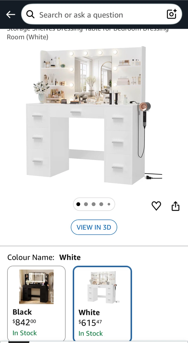 🏆 Brand New Hollywood Style Makeup Vanity with Lights