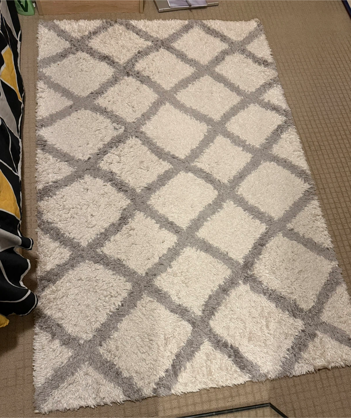 Shaggy Rug with Diamond Pattern - photo 2