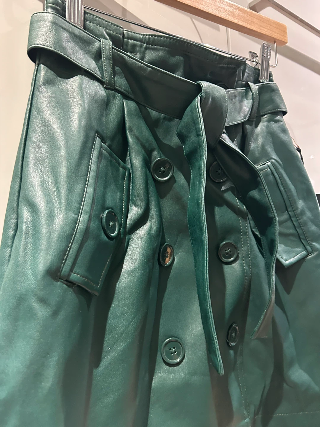 Forever 21 Green Faux Leather Belted Skirt - photo 2