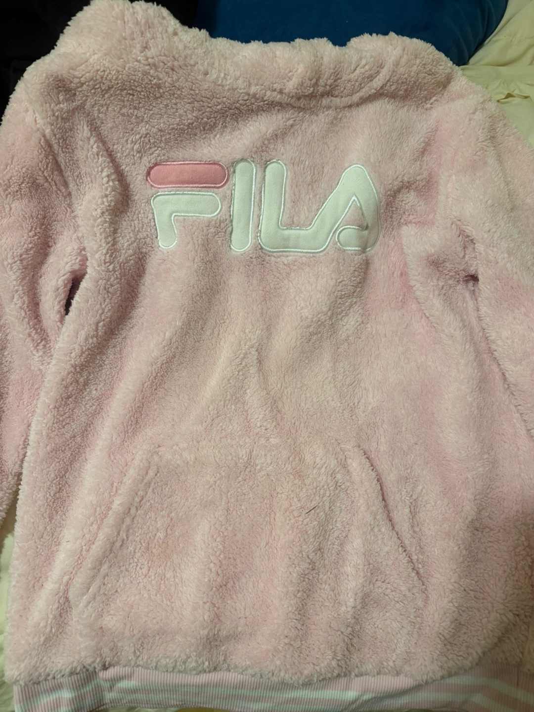 Pink Fila Fuzzy Hoodie - Size XXL/TTG (18/20)