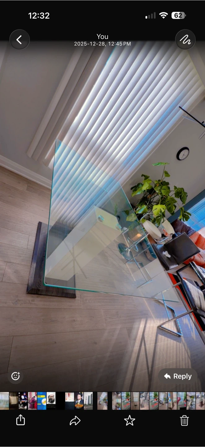 Glass Dining Table with Modern Base