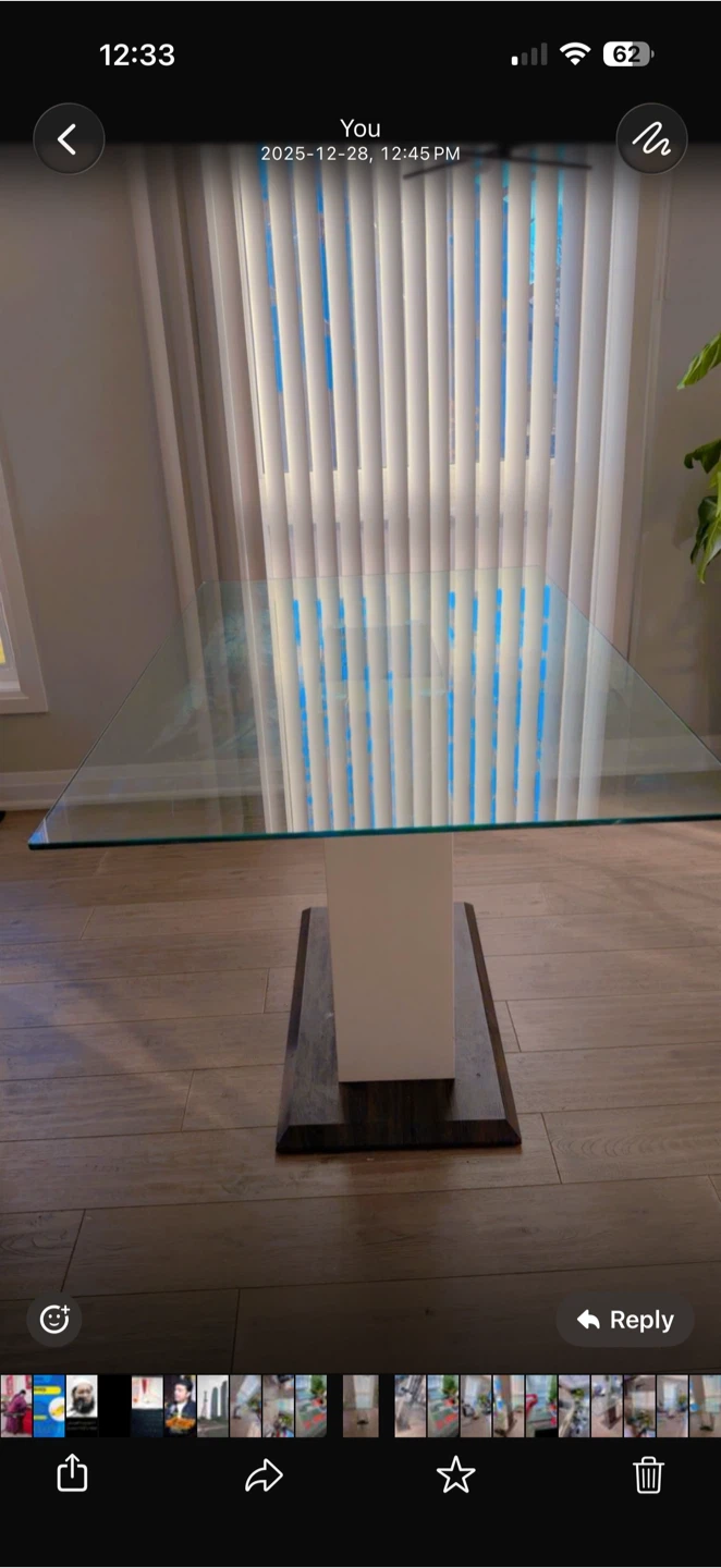 Glass Dining Table with Modern Base - photo 2