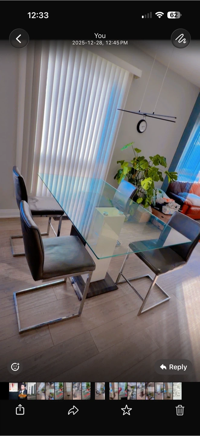 Glass Dining Table with Modern Base - photo 3
