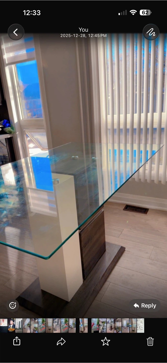 Glass Dining Table with Modern Base - photo 4