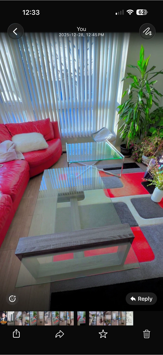 Glass Coffee Table with Wood Accent