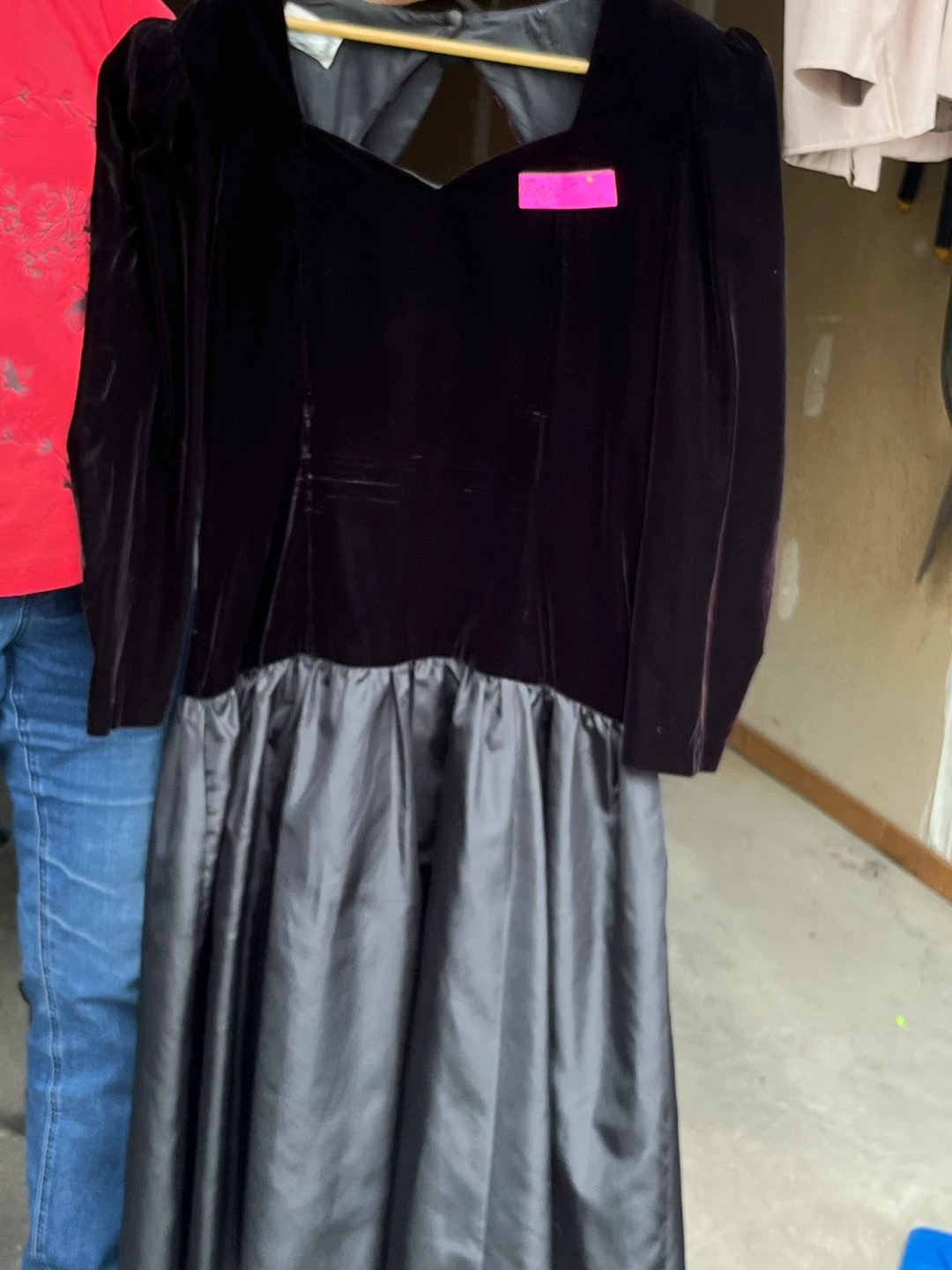 Women's Black Velvet and Satin Formal Dress - photo 2