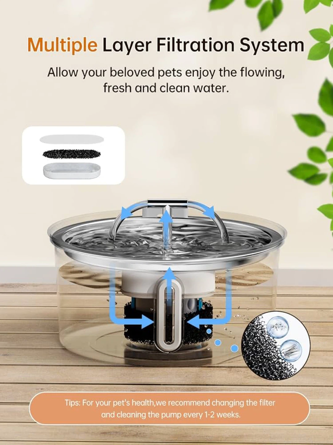 Qzkragt Stainless Steel Pet Water Fountain - photo 2