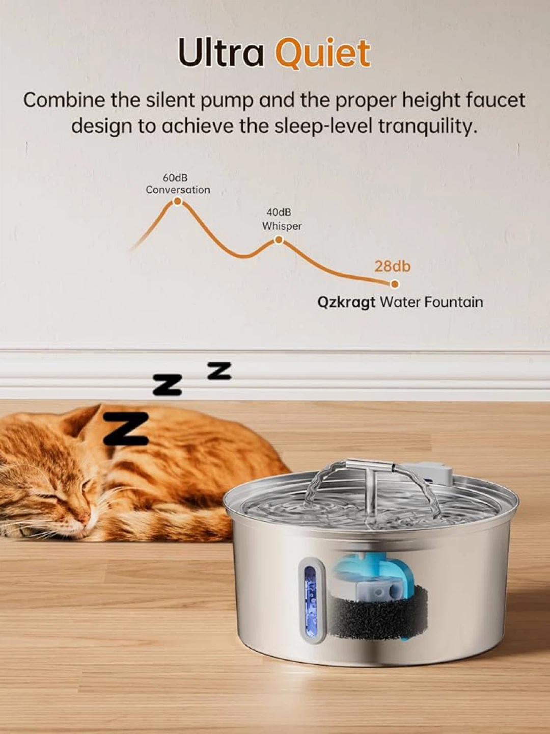 Qzkragt Stainless Steel Pet Water Fountain - photo 3