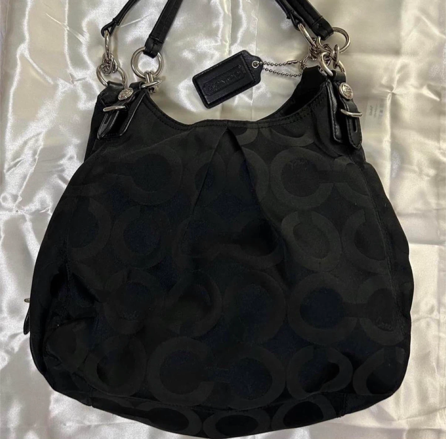 Black Coach Signature Hobo Bag