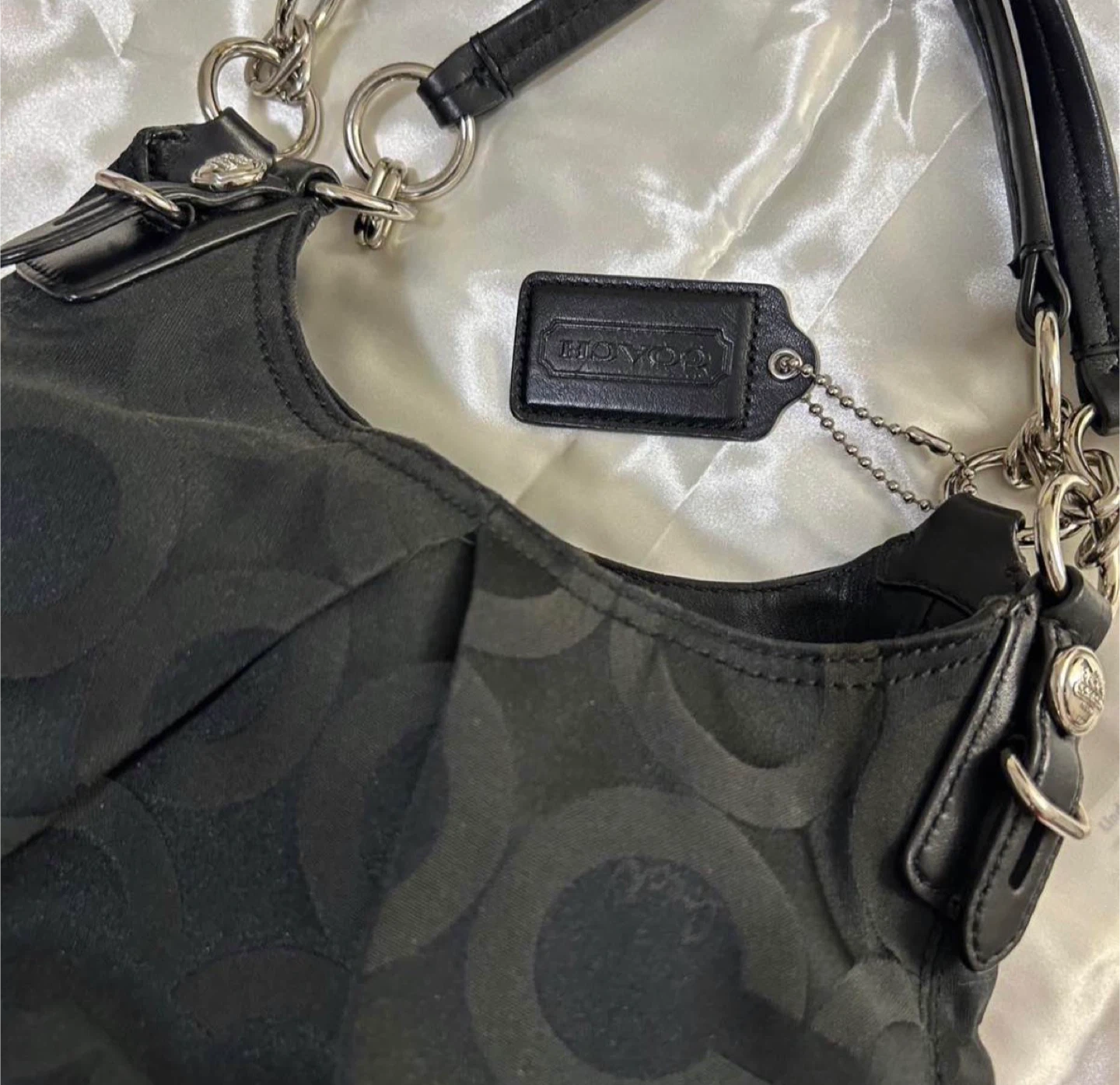 Black Coach Signature Hobo Bag - photo 2